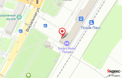 Псковский линейный отдел МВД России на транспорте на Вокзальной улице на карте