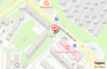 Банкомат Банк ВТБ 24 на улице Юности на карте