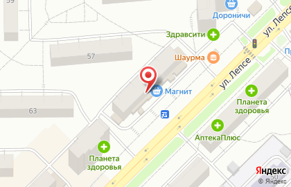 Супермаркет Магнит на улице Лепсе, 55 на карте
