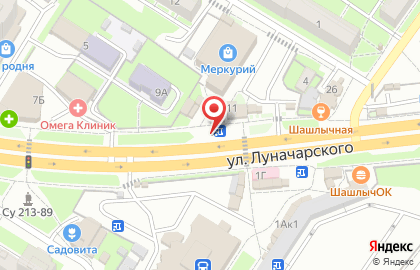 Точка на улице Луначарского на карте