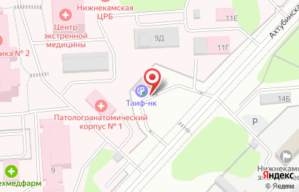 Таиф-нк азс на Ахтубинской улице, 11и в Нижнекамске на карте