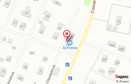 Автосервис Автомир на Ольховой улице на карте