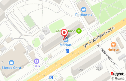 Магазин Фортуна на улице Карпинского на карте