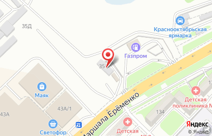 Шиномонтажная мастерская в Краснооктябрьском районе на карте