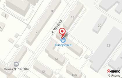 Супермаркет Пятёрочка на улице Чапаева в Жуковском на карте