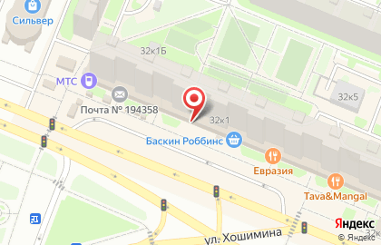 Терминал СберБанк на проспекте Просвещения на карте