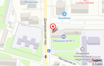 Общежитие в Ростове-на-Дону на карте