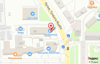 Супермаркет Перекресток на бульваре Тухвата Янаби на карте
