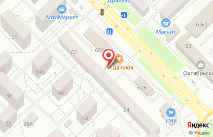 Продовольственный магазин Копейка на Октябрьском проспекте на карте