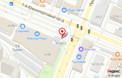 Магазин фастфудной продукции в Южнопортовом районе на карте
