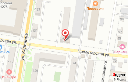 Продовольственный магазин Династия на Пролетарской улице на карте