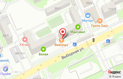 Пивной магазин-бар Beerloga в Октябрьском районе на карте