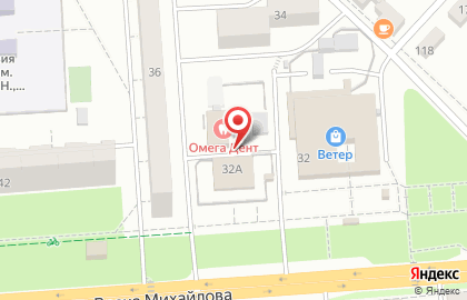 Медицинский центр Омега Клиник на улице Врача Михайлова на карте