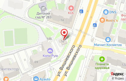 Центр печати на улице Вишневского на карте
