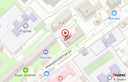 Фирменный магазин Великолукский Мясокомбинат на Новороссийской улице на карте