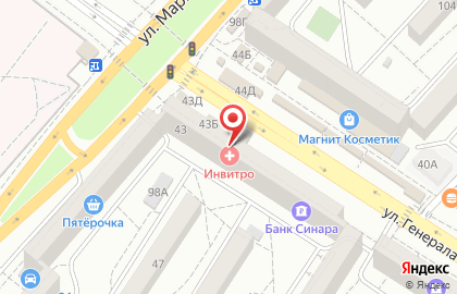 Медицинская лаборатория Инвитро в Краснооктябрьском районе на карте