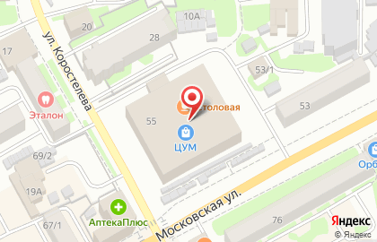 Центральный универмаг на Московской улице на карте