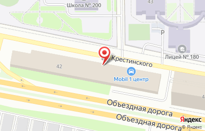 Центр по продаже автоаккумуляторов и автомасел Аккумуляторный CENTR на улице Крестинского на карте