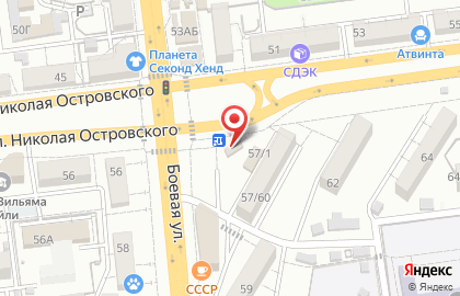 Киоск по продаже печатной продукции Роспечать на улице Николая Островского, 60 лит н на карте