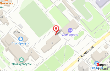 Ветеринарный центр Велес на улице Комарова на карте