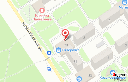 Сеть супермаркетов Пятерочка на Красноборской улице на карте