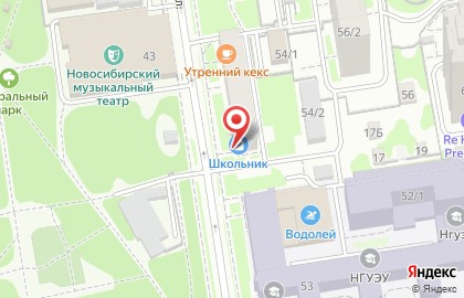 Магазин канцелярских товаров Школьник в Центральном районе на карте