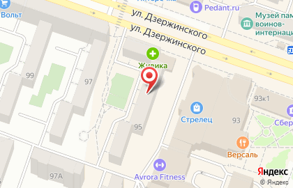 Электронный дискаунтер Ситилинк на улице Дзержинского на карте