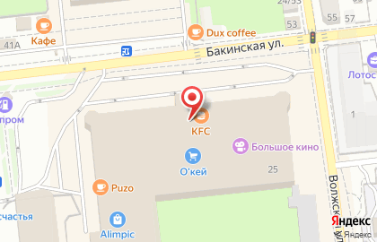 Ресторан быстрого обслуживания KFC на Боевой улице на карте
