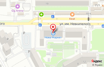 Продуктовый магазин NOVA market на улице ​Невкипелого на карте