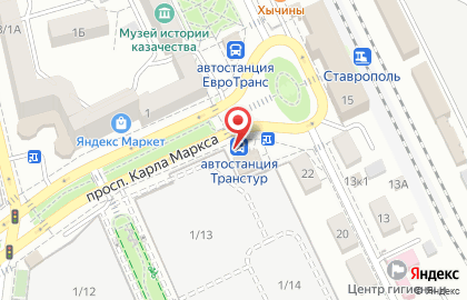 Транспортная компания ЕвроТранс в Ставрополе на карте