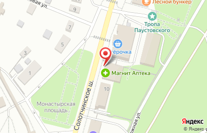 Супермаркет Магнит у дома в Рязани на карте