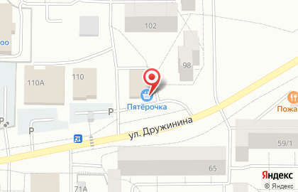 Магазин Пятёрочка в Екатеринбурге на карте