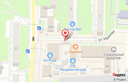 Продуктовый магазин в Новосибирске на карте
