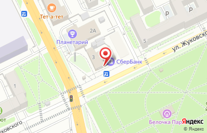 Банкомат СберБанк на улице Жуковского, 3 в Жуковском на карте