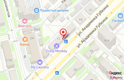 Магазин мясной продукции на улице Академика Губкина на карте
