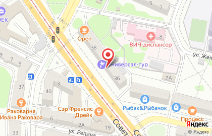 Туристическая компания Универсал Тур на Советском проспекте на карте