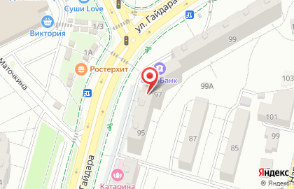 Ломбард Золотой жук на улице Гайдара на карте