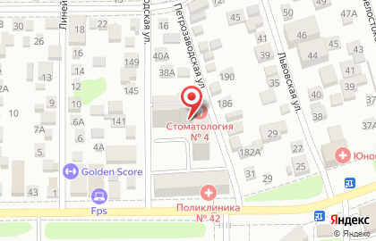 Стоматологическая поликлиника №4 на Петрозаводской улице на карте