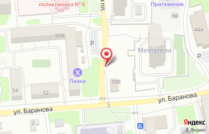 Шиномонтажная мастерская на улице Баранова на карте