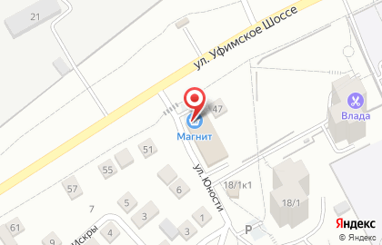 Гипермаркет Магнит в Уфе на карте