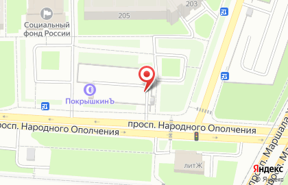 Автостоянка на проспекте Народного Ополчения, 205а на карте