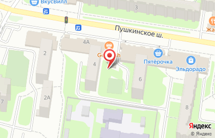 Магазин и киоск на Пушкинском шоссе на карте