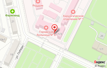 Стационар №8 в Калининском районе на карте