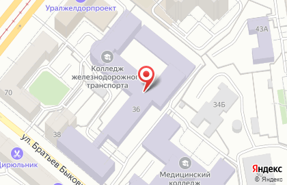 Столовая, Колледж железнодорожного транспорта на карте