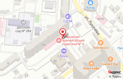 Городская поликлиника №4 на Ново-Садовой улице на карте