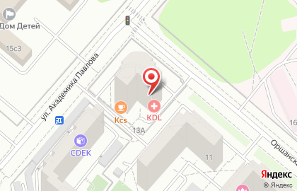 Клинико-диагностическая лаборатория KDL на Оршанской улице на карте