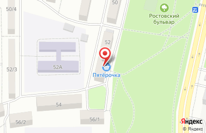Супермаркет Пятёрочка в Левобережном районе на карте