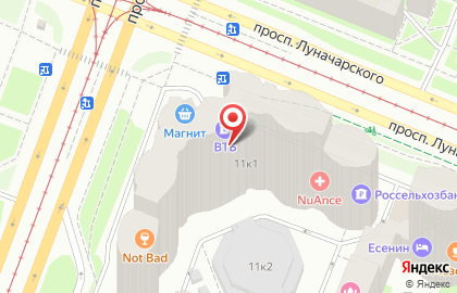 Спорт-клуб МетроFitness на проспекте Луначарского на карте