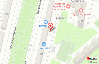 Эвакуатор Москва на Есенинском бульваре на карте