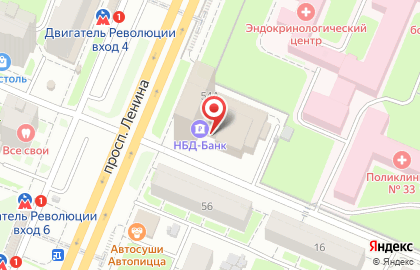 Супермаркет Пятерочка на проспекте Ленина, 54А на карте